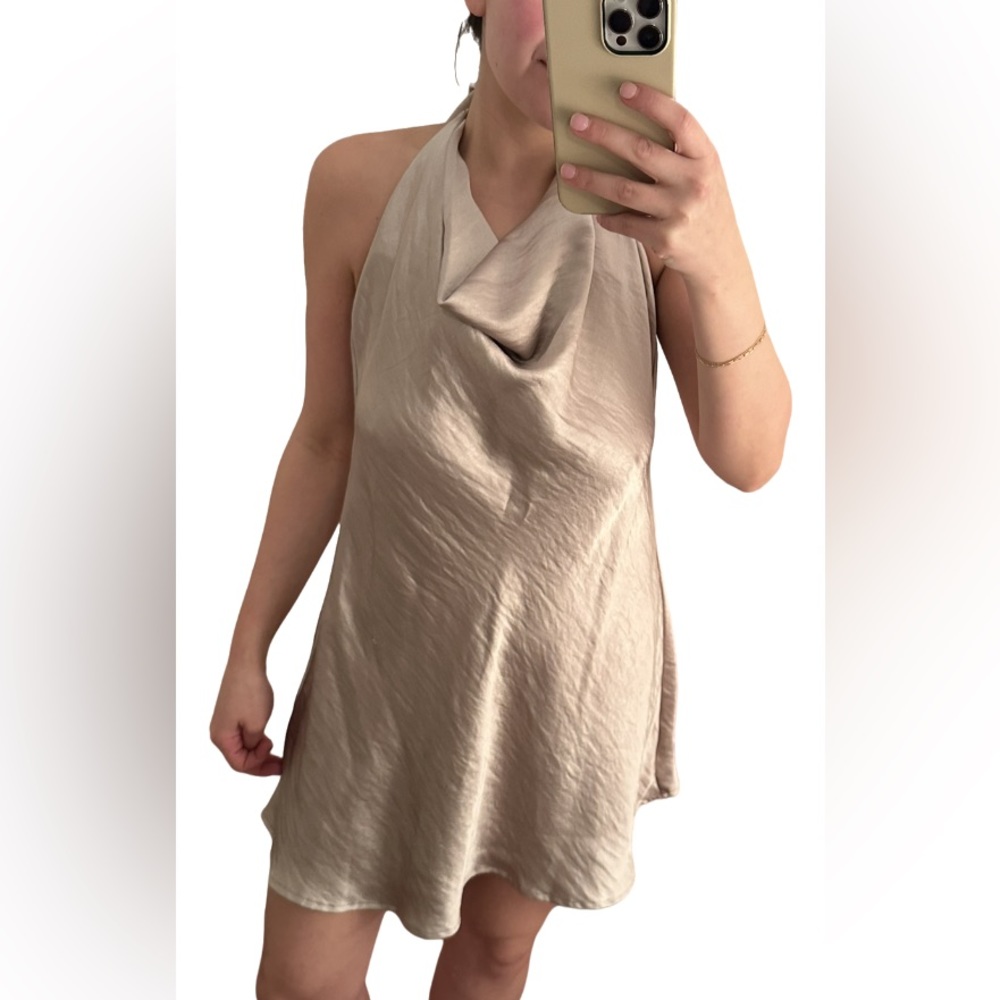 Halter Cowl Neck Dress - M